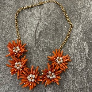 Coral Statement Flower Necklace